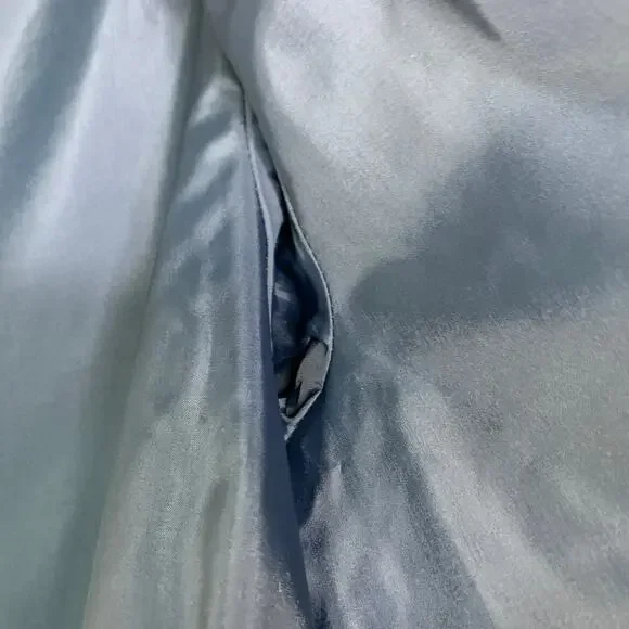 Navy Blue Vintage 70s 80s Trench Coat Horn Button Style Belted Classic Medium - Picture 14 of 15